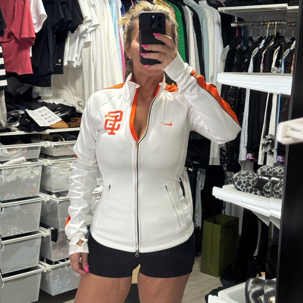 San Francisco Giants White and Orange Zip-Up Jacket